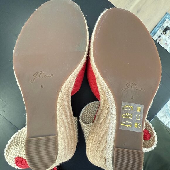 J. Crew Red Lace-Up Round-Toe Canvas Espadrilles - Picture 9 of 9